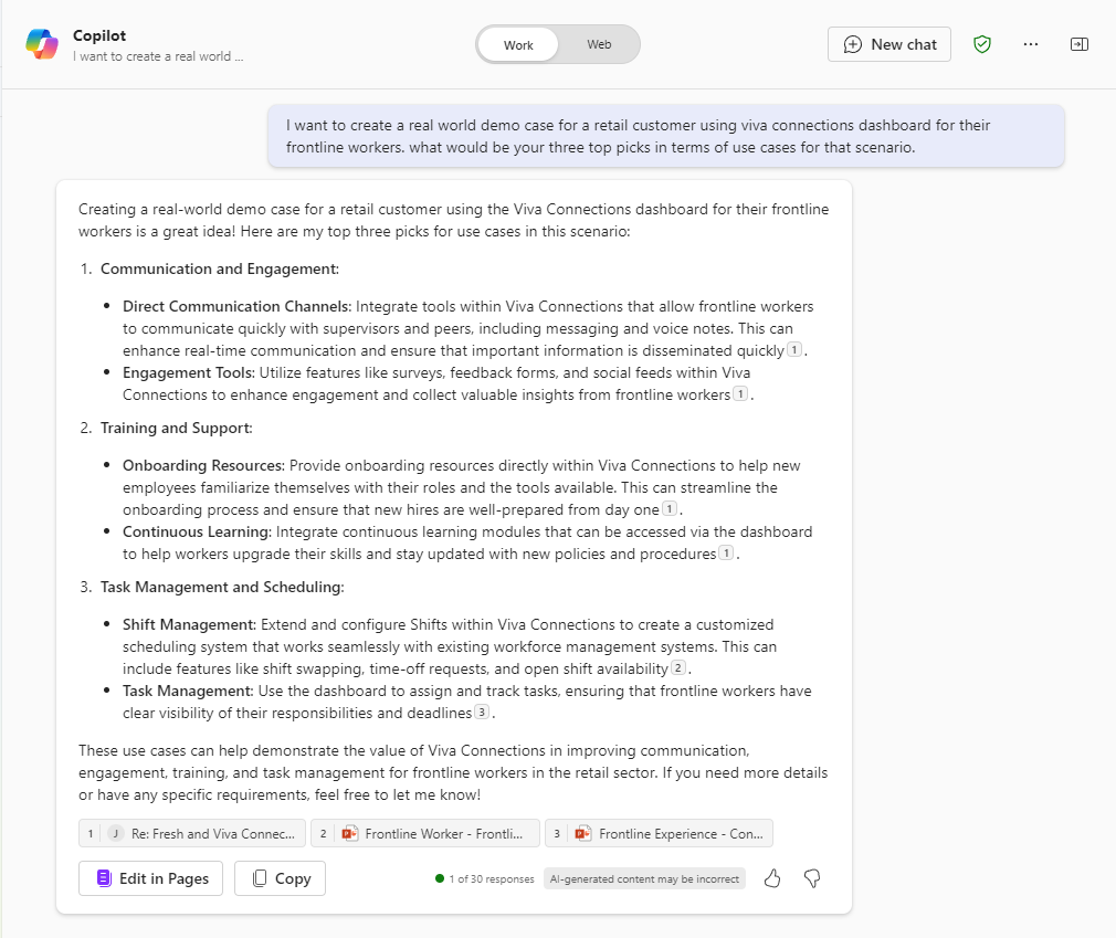 Microsoft 365 Copilot result